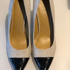 NineWest cloth Cream & black heels